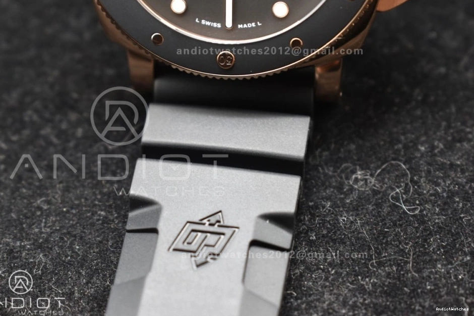 PAM2164 Submersible Dial Black WrinkleFree Best on P Rubber VSF 992 Black Edition 42mm Strap 0927